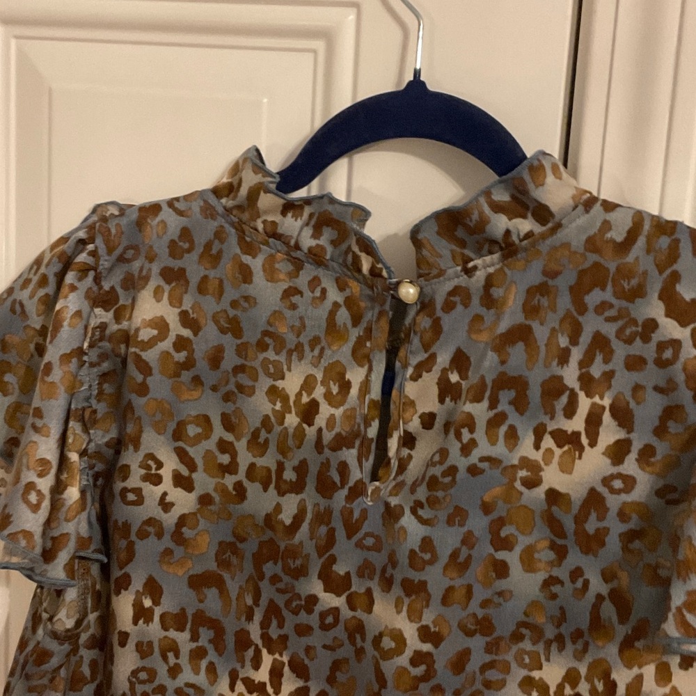 2 Leopard Print Ruffle Blouses - Picture 3 of 8